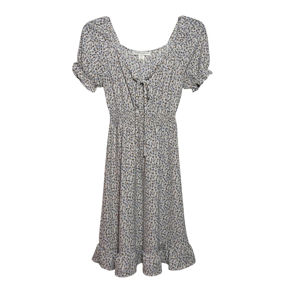Monteau Los Angeles Floral Print Square Neck‎ Tie Front Dress Size XXS